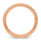 Sterling Silver Stackable Expressions Rose Gold-plated Patterned Ring