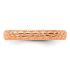 Sterling Silver Stackable Expressions Rose Gold-plated Patterned Ring