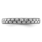 Sterling Silver Stackable Expressions Antiqued Patterned Ring