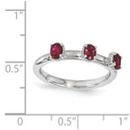 Sterling Silver Stackable Expressions Created Ruby Three Stone Ring