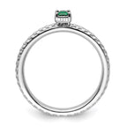 Sterling Silver Stackable Expressions Created Emerald Single Stone Ring