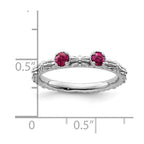 Sterling Silver Stackable Expressions Created Ruby Two Stone Ring