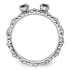 Sterling Silver Stackable Expressions Created Sapphire Two Stone Ring