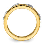 Sterling Silver Stackable Expressions Gold-plated Diamond Jacket Ring