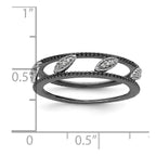 Sterling Silver Stackable Expressions Ruthenium-plated Diamond Jacket Ring