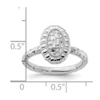 Sterling Silver Stackable Expressions Rhodium-plated Oval Ring