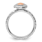 Sterling Silver Stackable Expressions Rose Gold-plated Oval Ring