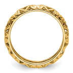Sterling Silver Stackable Expressions Gold-plated Carved Ring