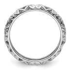 Sterling Silver Stackable Expressions Rhodium Carved Ring