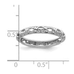 Sterling Silver Stackable Expressions Rhodium Carved Ring
