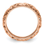 Sterling Silver Stackable Expressions Pink-plated Carved Ring
