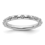 Sterling Silver Stackable Expressions Rhodium Textured Ring