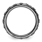 Sterling Silver Stackable Expressions Black-plated Textured Ring