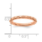 Sterling Silver Stackable Expressions Pink-plated Textured Ring