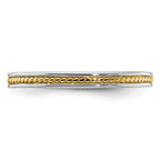 Sterling Silver Stackable Expressions Gold-plated Channeled Ring