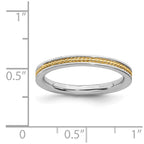 Sterling Silver Stackable Expressions Gold-plated Channeled Ring