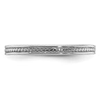 Sterling Silver Stackable Expressions Rhodium Channeled Ring