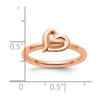 Sterling Silver Stackable Expressions Pink-plated Heart Ring
