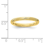 Sterling Silver Stackable Expressions Gold-plated Textured Ring