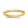 Sterling Silver Stackable Expressions Gold-plated Textured Ring