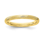 Sterling Silver Stackable Expressions Gold-plated Textured Ring