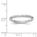 Sterling Silver Stackable Expressions Rhodium Textured Ring