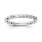 Sterling Silver Stackable Expressions Rhodium Textured Ring