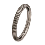 Sterling Silver Stackable Expressions Black-plated Textured Ring