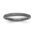 Sterling Silver Stackable Expressions Black-plated Textured Ring