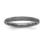 Sterling Silver Stackable Expressions Black-plated Textured Ring