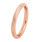 Sterling Silver Stackable Expressions Pink-plated Textured Ring
