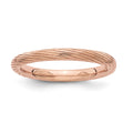 Sterling Silver Stackable Expressions Pink-plated Textured Ring
