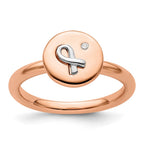 Sterling Silver, 14k Rose & White plated Stackable Expressions Diamond Ring