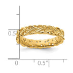 Sterling Silver Stackable Expressions Gold-plated Carved Band