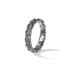 Sterling Silver Stackable Expressions Black-plated Carved