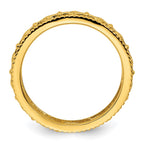 Sterling Silver Stackable Expressions Gold-plated Carved Band
