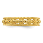 Sterling Silver Stackable Expressions Gold-plated Carved Band