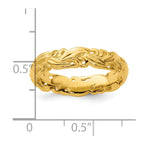 Sterling Silver Stackable Expressions Gold-plated Carved Band