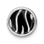 Sterling Silver Stackable Expressions Sm Blk Enameled ZebraPrintChain Slide