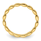 Sterling Silver Stackable Expressions Gold-plated Rice Bead Ring