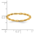Sterling Silver Stackable Expressions Gold-plated Rice Bead Ring