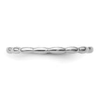 Sterling Silver Stackable Expressions Rhodium Rice Bead Ring