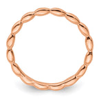 Sterling Silver Stackable Expressions Pink-plated Rice Bead Ring