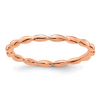Sterling Silver Stackable Expressions Pink-plated Rice Bead Ring