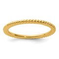 Sterling Silver Stackable Expressions Gold-plated Twisted Ring