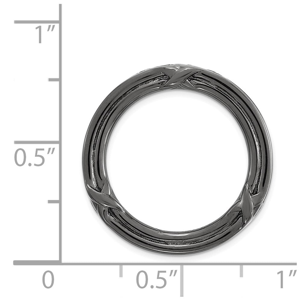 Sterling Silver Stackable Expressions Black-plated Med Polished Chain Slide
