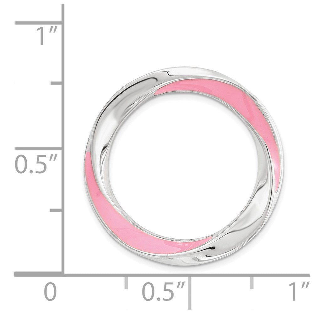 Sterling Silver Stackable Expressions Medium Pink Enameled Chain Slide