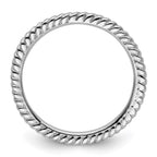 Sterling Silver Stackable Expressions Rhodium Twisted Ring