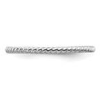 Sterling Silver Stackable Expressions Rhodium Twisted Ring
