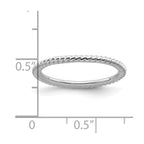 Sterling Silver Stackable Expressions Rhodium Twisted Ring